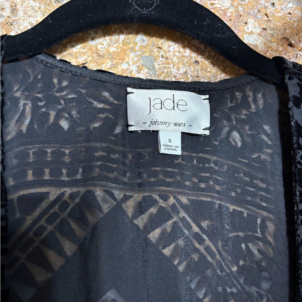Jade Black Sheer Kimono by Johnny Was - Picture 3 of 5